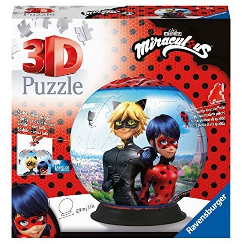 Pusle Ravensburger 3D Lepatriinu ja kass Noir, 72 tk hind ja info | Pusled | kaup24.ee