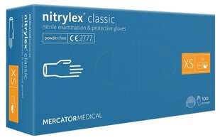 Nitriilkindad Mercator Nitrylex Classic XS, 100 tk hind ja info | Töökindad | kaup24.ee