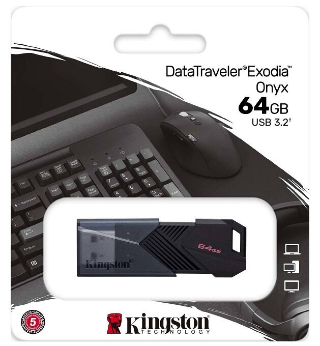 Kingston DataTraveler Exodia Onyx 3.2 Gen 1 цена и информация | Mälupulgad | kaup24.ee