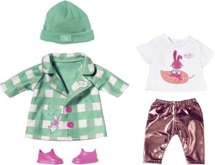 Создание ZAPF 830079 Baby Born Deluxe Mantel 43 см - кукольный пальто зеленый белый, проверенный с леггинсами, шляпой, рубашкой и туфельными куклами цена и информация | Baby Born Товары для детей и младенцев | kaup24.ee