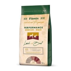Fitmin Dog Nutritional Programme Medium Maxi Performance для взрослых собак средних и крупных пород с ягненком и говядиной, 12 кг цена и информация | Сухой корм для собак | kaup24.ee
