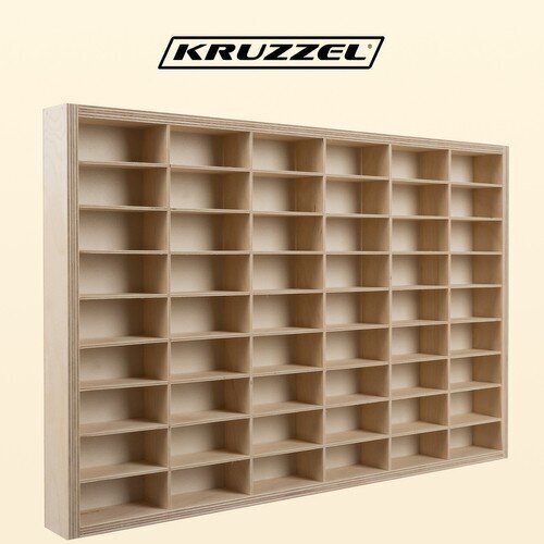 Puidust riiul autodele Kruzzel, 60x40x5,3cm, pruun цена и информация | Lastetoa riiulid | kaup24.ee