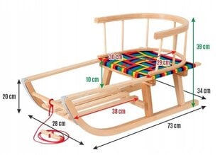 Деревянные санки со спинкой Маluch цена и информация | Санки | kaup24.ee