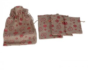 Набор рождественских льняных мешочков, 4 шт. цена и информация | Подарочные упаковки | kaup24.ee