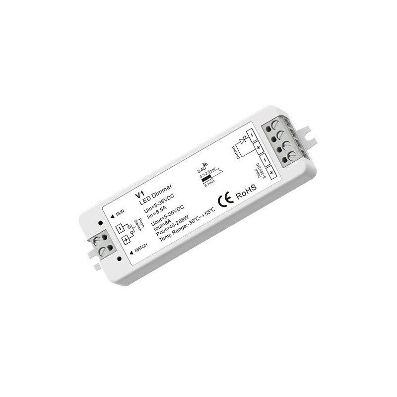 V1 püsipinge kontroller 5-36V, 1x 8A, Push-Dimm hind ja info | LED ribad | kaup24.ee