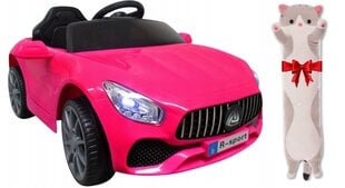 Elektriauto Bmw B3 R-sport, roosa ja plüüsist padi Cat, 50 cm hind ja info | Laste elektriautod | kaup24.ee