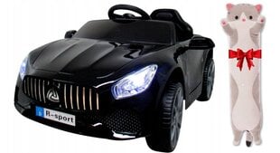 Elektriauto Bmw B3 R-sport, must ja plüüsist padi Cat, 50 cm цена и информация | Электромобили для детей | kaup24.ee