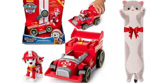 Võidusõiduauto Paw Patrol Marshall ja pehme padi Cat, 50 cm hind ja info | Tüdrukute mänguasjad | kaup24.ee