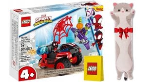 10781 LEGO Super Heroes Tech kolmerattaline SpiderMan ja plüüsist padjakass, 50 cm hind ja info | Klotsid ja konstruktorid | kaup24.ee