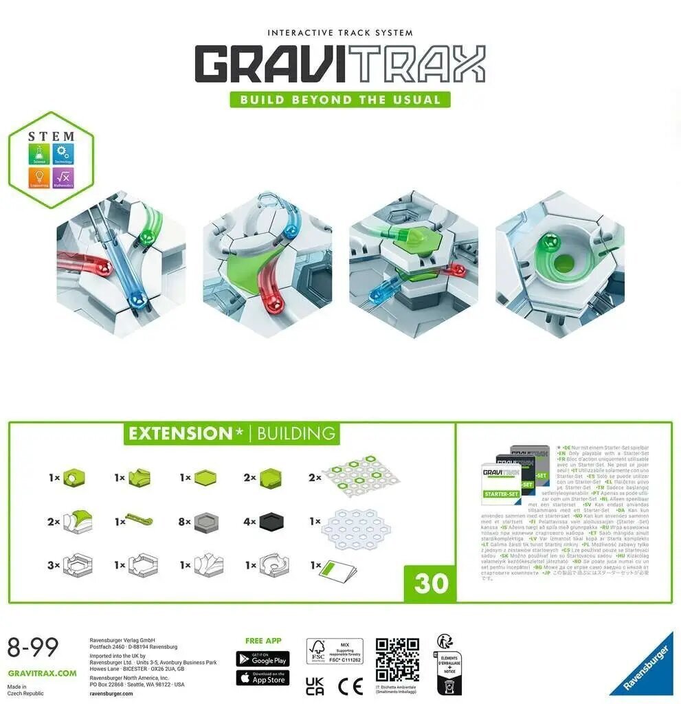 Ehitusmäng Ravensburger Gravitrax, raudtee цена и информация | Poiste mänguasjad | kaup24.ee