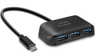 Speedlink USB hub Snappy Evo USB-C 4-порта (SL-140202) цена и информация | Адаптер Aten Video Splitter 2 port 450MHz | kaup24.ee