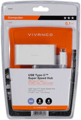 Vivanco USB hub 4-port USB-C Super Speed (45384) hind ja info | USB jagajad, adapterid | kaup24.ee