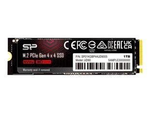 Silicon Power UD90, 1TB M.2 PCIe NVMe Gen4x4 NVMe 1.4 4800/4200 MB/s цена и информация | Внутренние жёсткие диски (HDD, SSD, Hybrid) | kaup24.ee