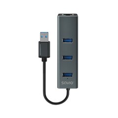 USB Centrmezgls Savio 3-port USB-A 3.1 Gen 1 Hub with RJ-45 Gigabit Ethernet цена и информация | Адаптеры и USB-hub | kaup24.ee