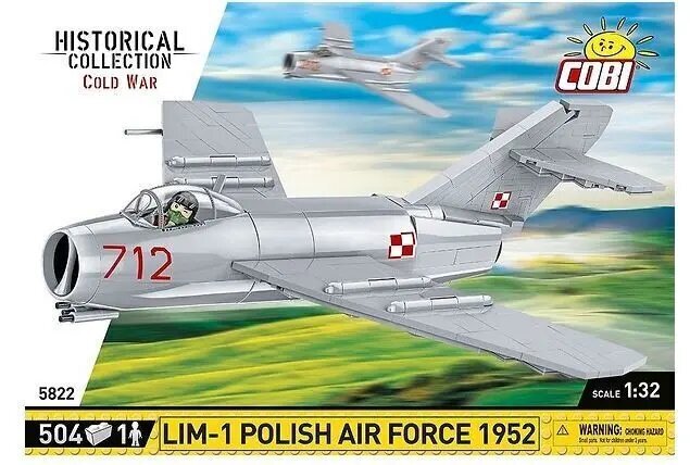 Konstruktor Cobi ajalooline kollektsioon külma sõja aegne LIM-1 Poola õhuväe hävitaja, 504d hind ja info | Klotsid ja konstruktorid | kaup24.ee