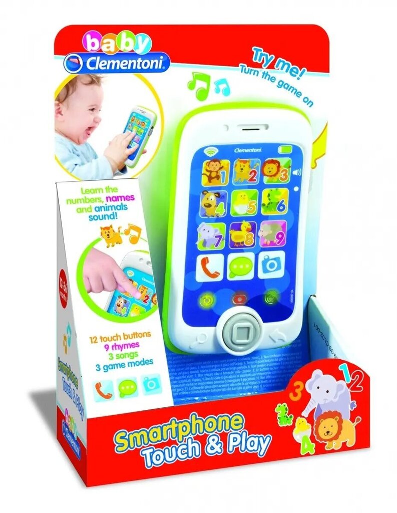 Laste nutitelefon Clementoni Touch & Play hind ja info | Arendavad mänguasjad | kaup24.ee