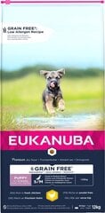 Eukanuba Grain Free Puppy väikestele/keskmise suurusega kutsikatele, kanaga, 12 kg hind ja info | Kuivtoit koertele | kaup24.ee