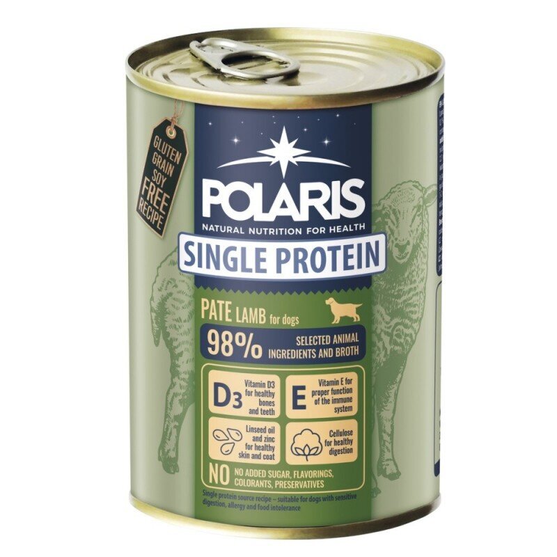 Polaris koerakonserv lambaga, 400g hind ja info | Konservid koertele | kaup24.ee