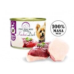 Fine Dog mini exclusive консервы с уткой для собак - 100% мясо 200g цена и информация | Консервы для собак | kaup24.ee