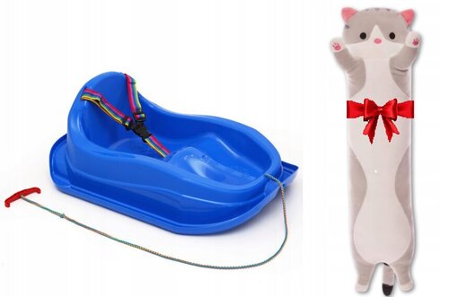 Plastkelk Prosperplast ja plüüsist padi Cat, 50 cm цена и информация | Санки | kaup24.ee