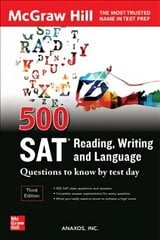 500 SAT Reading, Writing and Language Questions to Know by Test Day, Third Edition 3rd edition цена и информация | Книги по социальным наукам | kaup24.ee