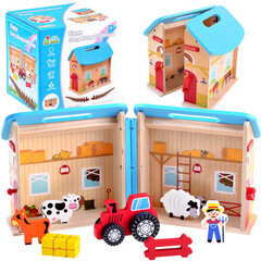 Puidust maja koos farmiloomadega Jokomisiada hind ja info | Poiste mänguasjad | kaup24.ee