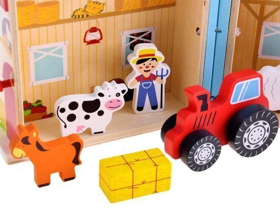 Puidust maja koos farmiloomadega Jokomisiada цена и информация | Poiste mänguasjad | kaup24.ee