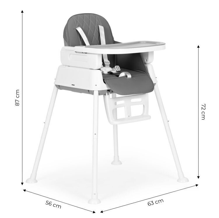 3in1 kokkupandav söögitool Eco Toys HA-009, hall hind ja info | Laste söögitoolid | kaup24.ee