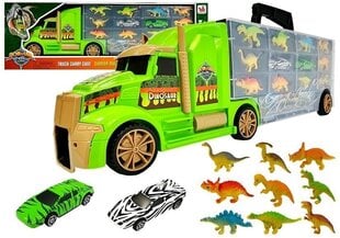 Ciężarówka Transporter Sorter Walizka z Dinozaurami Zielona цена и информация | Игрушки для мальчиков | kaup24.ee