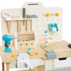 Suur puidust töötuba xxl tööriistadega, DIY komplekt, 74 elementi hind ja info | Poiste mänguasjad | kaup24.ee