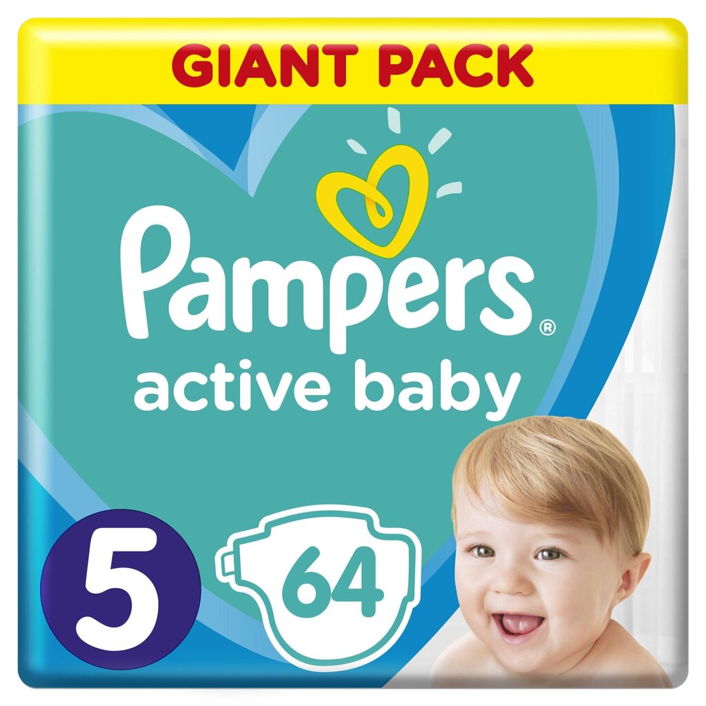 Mähkmed Pampers Active Baby Junior 5 11-16 kg, 64 tk цена и информация | Mähkmed | kaup24.ee