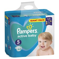 Подгузники Pampers Active Baby Junior 5 11-16 кг, 64 шт. цена и информация | Подгузники | kaup24.ee
