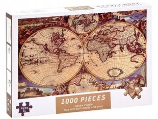 Pusle iidne maailmakaart Jokomisiada, 1000 o. hind ja info | Pusled | kaup24.ee
