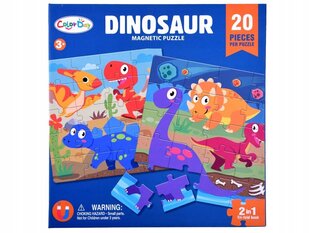 Magnetraamat-pusle Dinosaurused Color Day, 40-osaline цена и информация | Пазлы | kaup24.ee