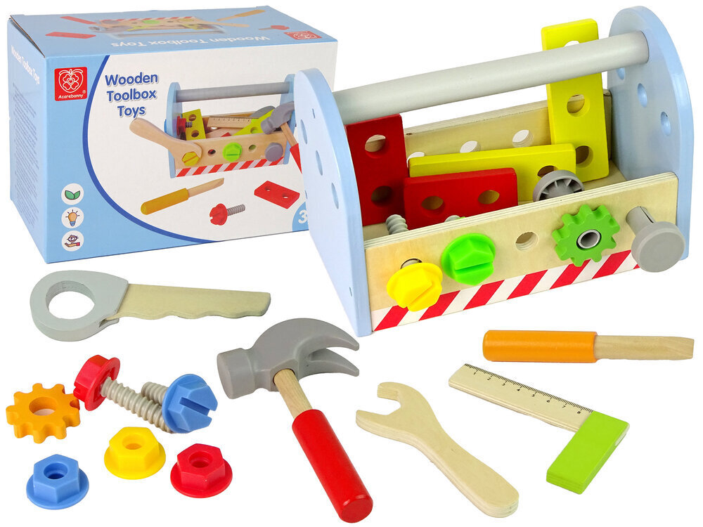 Puidust tööriistakomplekt Lean Toys hind ja info | Poiste mänguasjad | kaup24.ee
