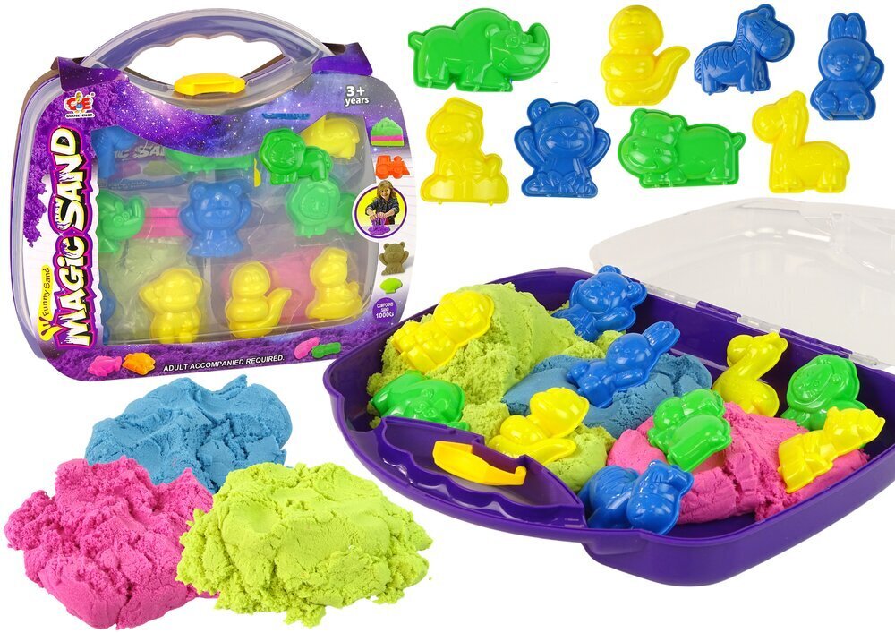 Kineetiline liiv kohvris Lean Toys kohvris, 1 kg hind ja info | Arendavad mänguasjad | kaup24.ee