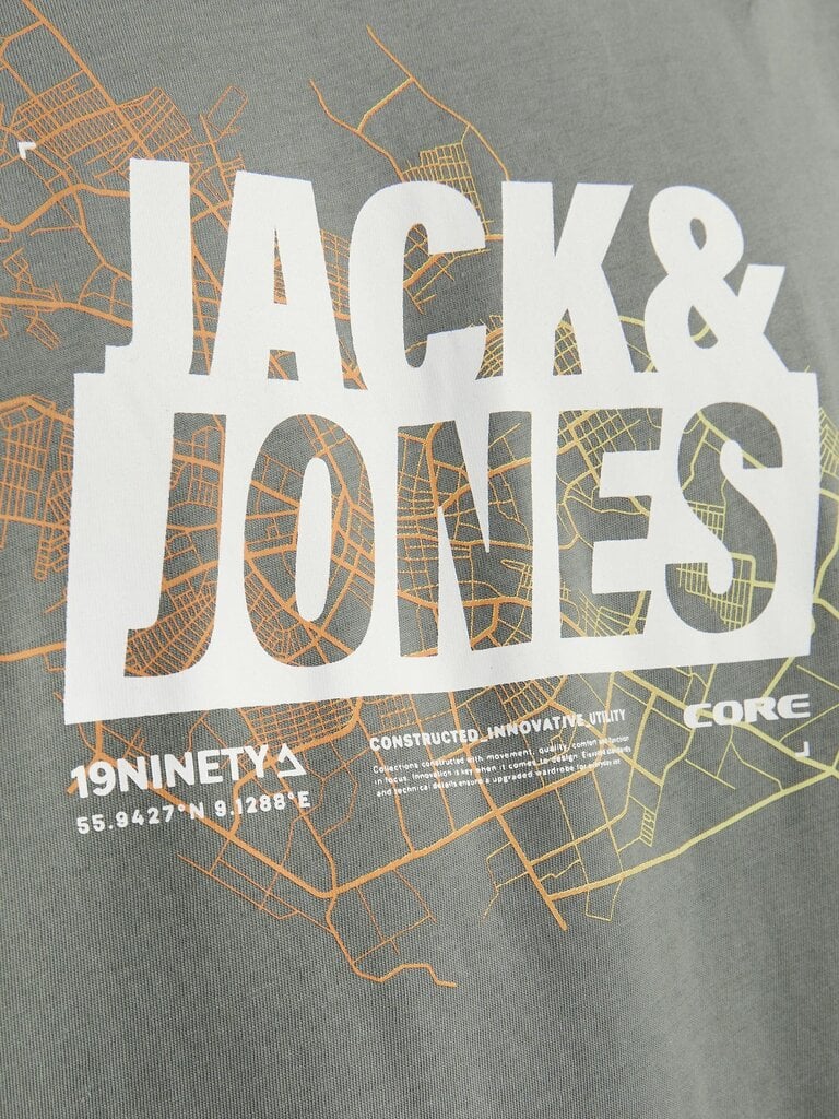 Jack & Jones meeste T-särk 12252376*01, hall цена и информация | Meeste T-särgid | kaup24.ee