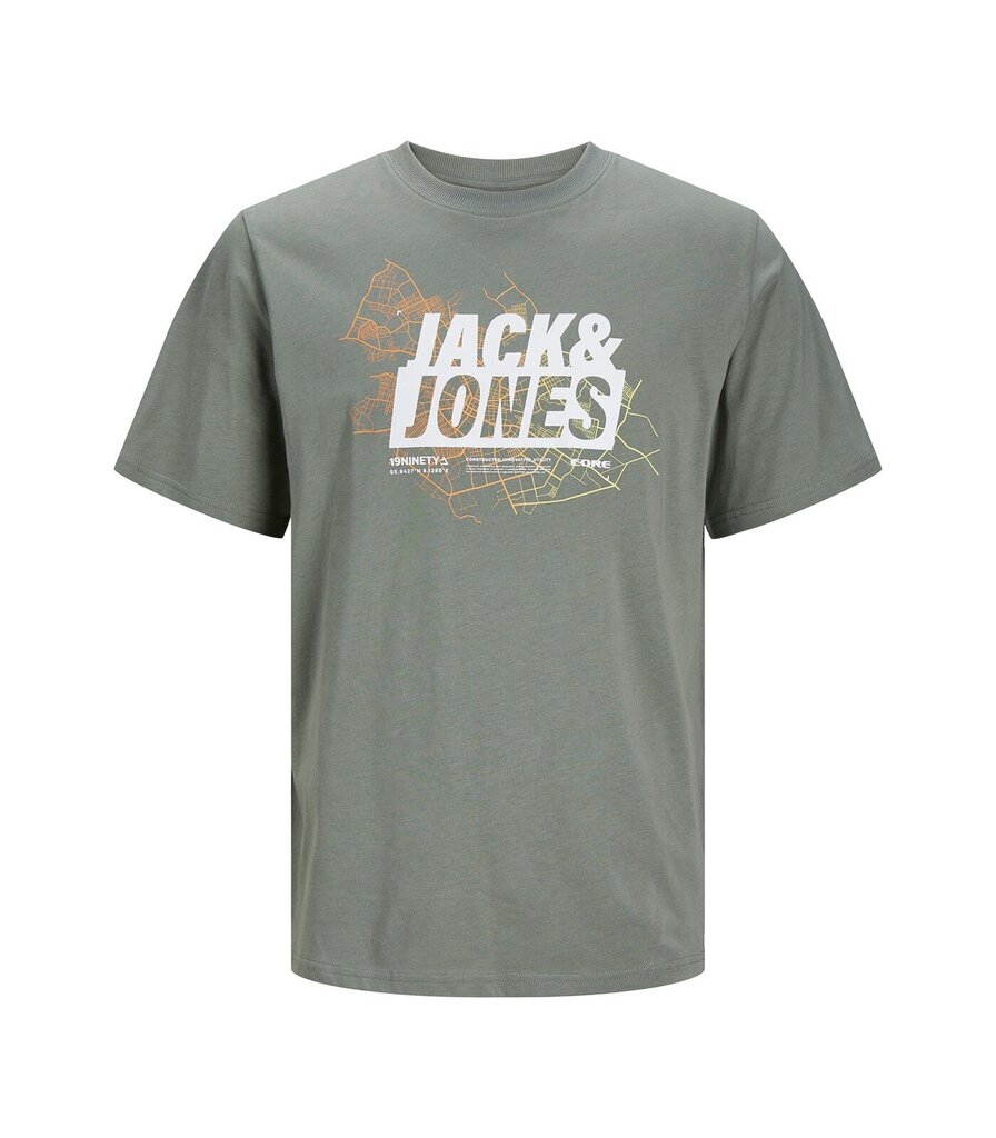 Jack & Jones meeste T-särk 12252376*01, hall цена и информация | Meeste T-särgid | kaup24.ee