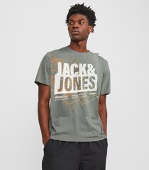 Jack & Jones meeste T-särk 12252376*01, hall hind ja info | Meeste T-särgid | kaup24.ee