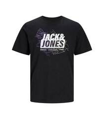 Jack & Jones meeste T-särk 12252376*02, must цена и информация | Мужские футболки | kaup24.ee