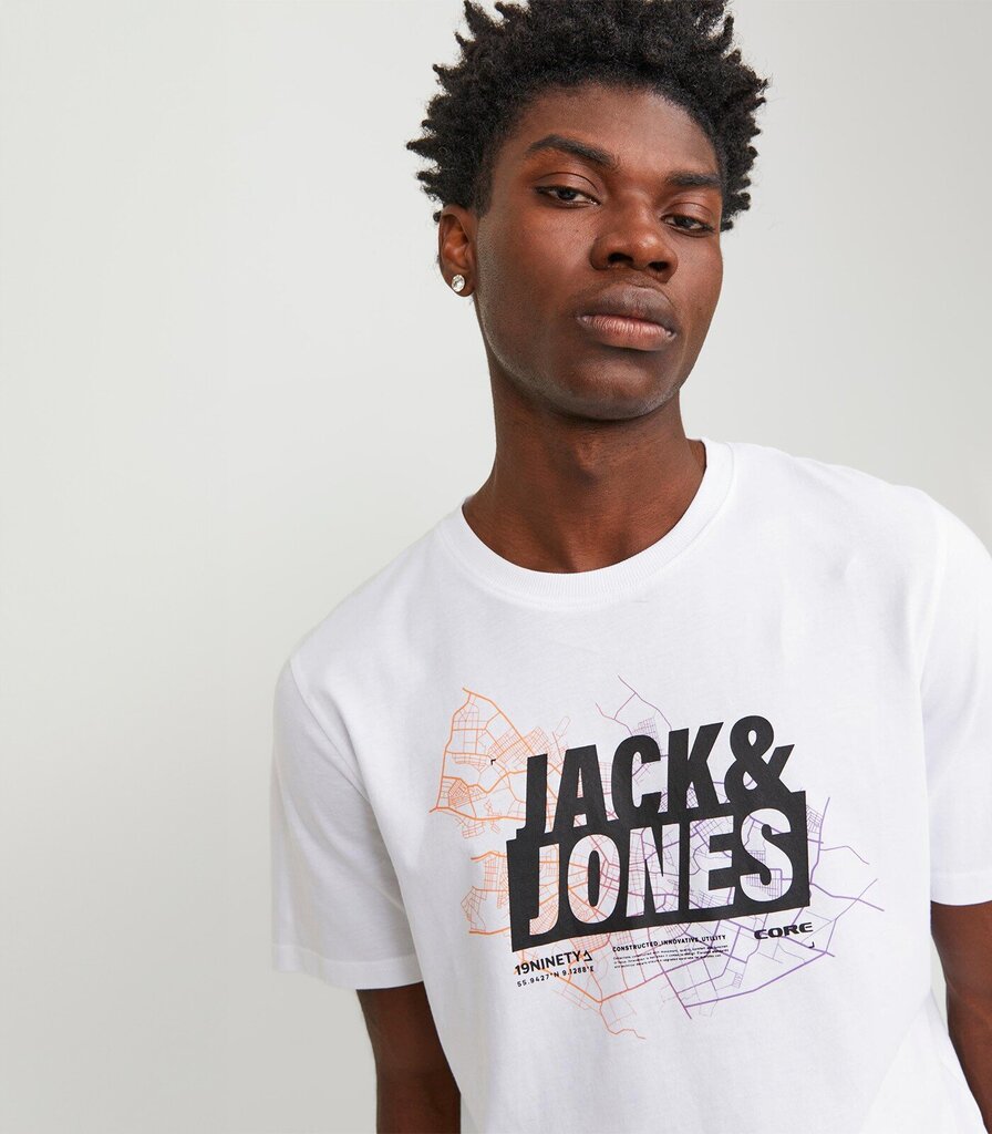 Jack & Jones meeste T-särk 12252376*04, valge hind ja info | Meeste T-särgid | kaup24.ee