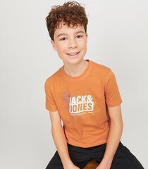 Jack & Jones laste T-särk 12254186*02, oranž 5715514945079 цена и информация | Рубашки для мальчиков | kaup24.ee