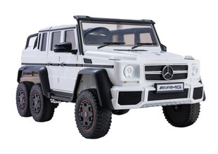 Двухместный электрический джип для детей Mercedes G63 6x4 24V, белый цена и информация | Электромобили для детей | kaup24.ee