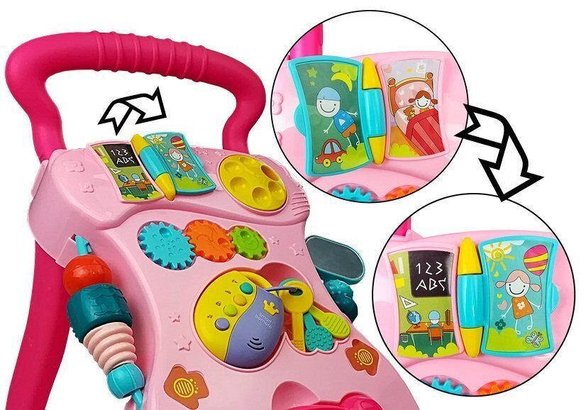 Lapsevanker koos joonistuslaua ja tarvikutega, roosa hind ja info | Imikute mänguasjad | kaup24.ee