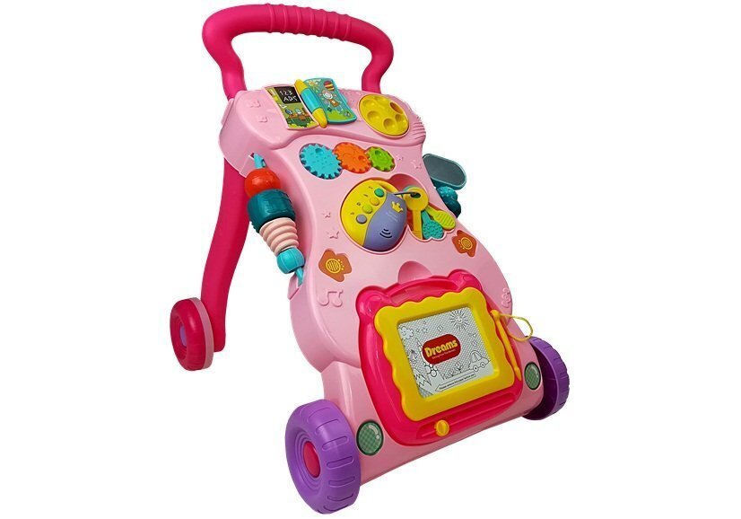 Lapsevanker koos joonistuslaua ja tarvikutega, roosa цена и информация | Imikute mänguasjad | kaup24.ee