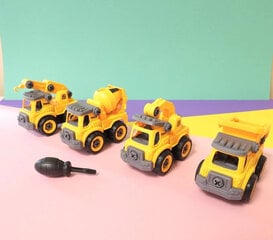 Машинки-конструкторы DIY, 4 шт. цена и информация | Игрушки для мальчиков | kaup24.ee