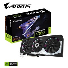 Gigabyte Aorus GeForce RTX 4060 Elite 8G (GV-N4060AORUS E-8GD) цена и информация | Видеокарты | kaup24.ee