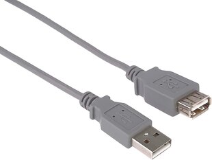 PremiumCord USB 2.0 pikenduskaabel 1m, kiire andmekaabel kuni 480Mbit/s, laadimiskaabel, USB 2.0 tüüpi pesa pistikutel, 2x varjestatud, halli värvi, pikkus 1m, CUPAA1, hind ja info | Kaablid ja juhtmed | kaup24.ee