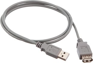 PremiumCord USB 2.0 pikenduskaabel 1m, kiire andmekaabel kuni 480Mbit/s, laadimiskaabel, USB 2.0 tüüpi pesa pistikutel, 2x varjestatud, halli värvi, pikkus 1m, CUPAA1, цена и информация | Кабели и провода | kaup24.ee