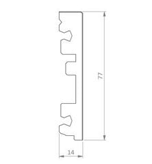 Окрашиваемый плинтус из МДФ, Pergo PGPSKPAINTA, 2400x14x77 mm цена и информация | Плинтусы и соединительные элементы | kaup24.ee